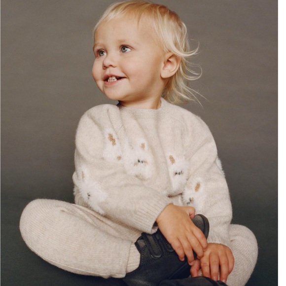 Zara Baby Knit Bunny Sweater - Picture 4 of 11